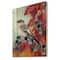 Designart - Little Gray Bird On Red Autumn On Blueberry Twig - Traditional Print on Natural Pine Wood
